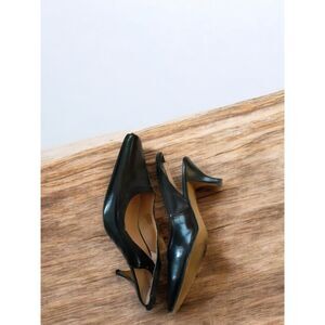 Karen Scott Mason Black Leather Slingback 3" Heels Size 10M